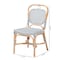 Baxton Studio Luciana Modern French Blue and White Weaving Natural Rattan Bistro Chair 232-13252-ZORO - alternate 5